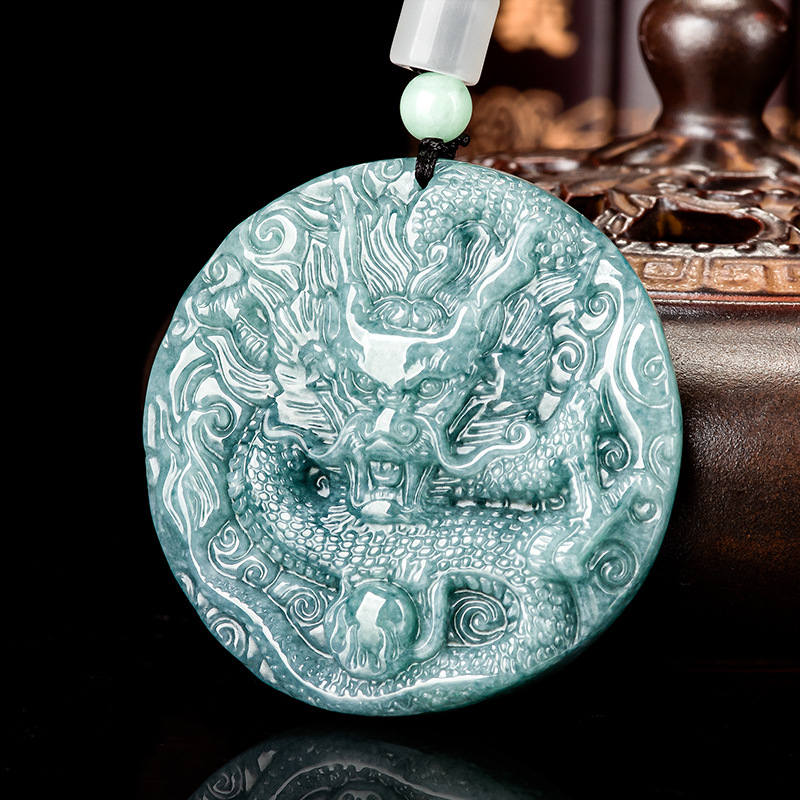 Jewelry & Watches Spółka Z Ograniczoną Odpowiedzialnością Sp Z Oo - Burmese Jadeite Dragon Pendant Necklace Gifts