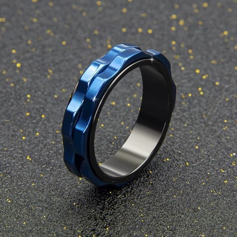 Titanium Steel Ring - Men's 6mm High Polished Titanium Spinner