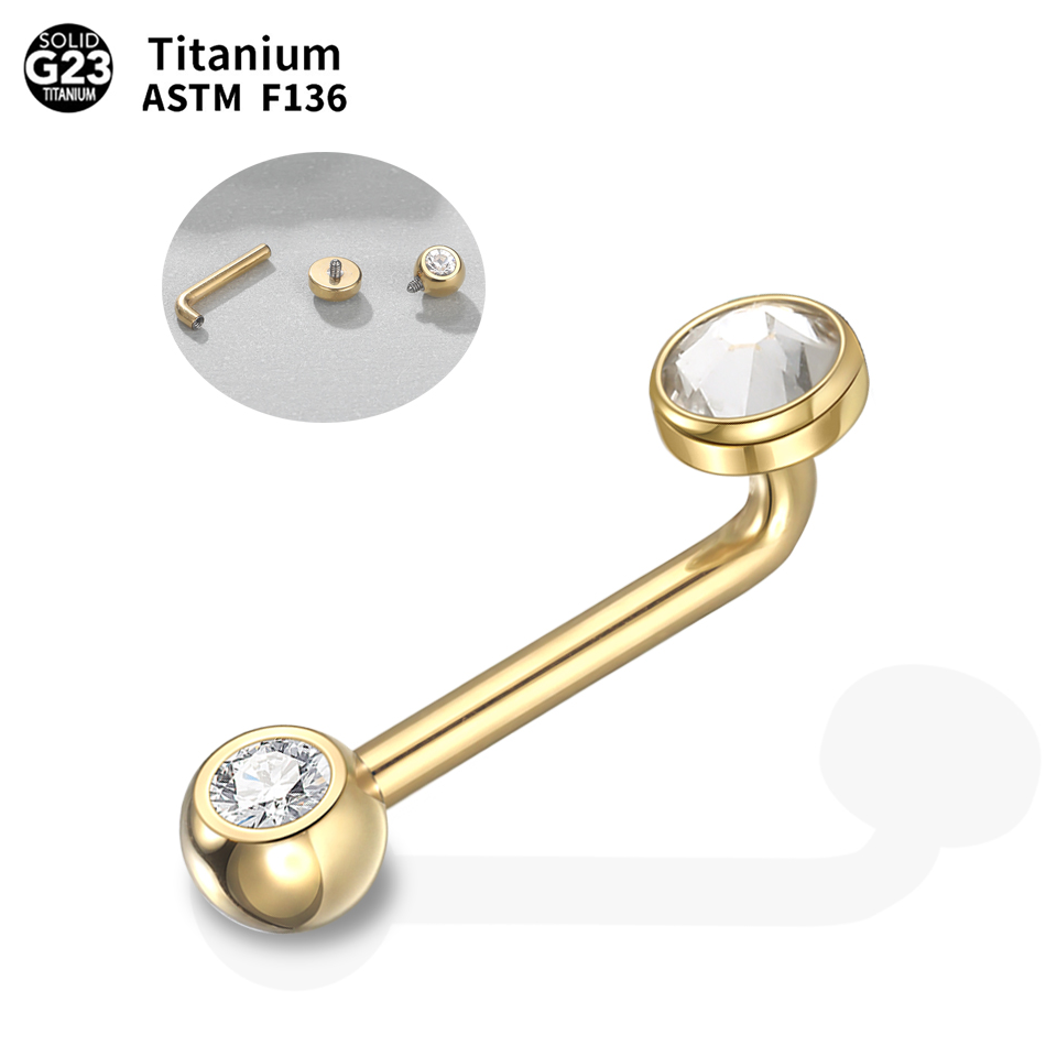 Christina Jewelry & Watches Marguerite Ørestik Forgyldt Sølv - 1PC Implant Grade Titanium Christina Vertical