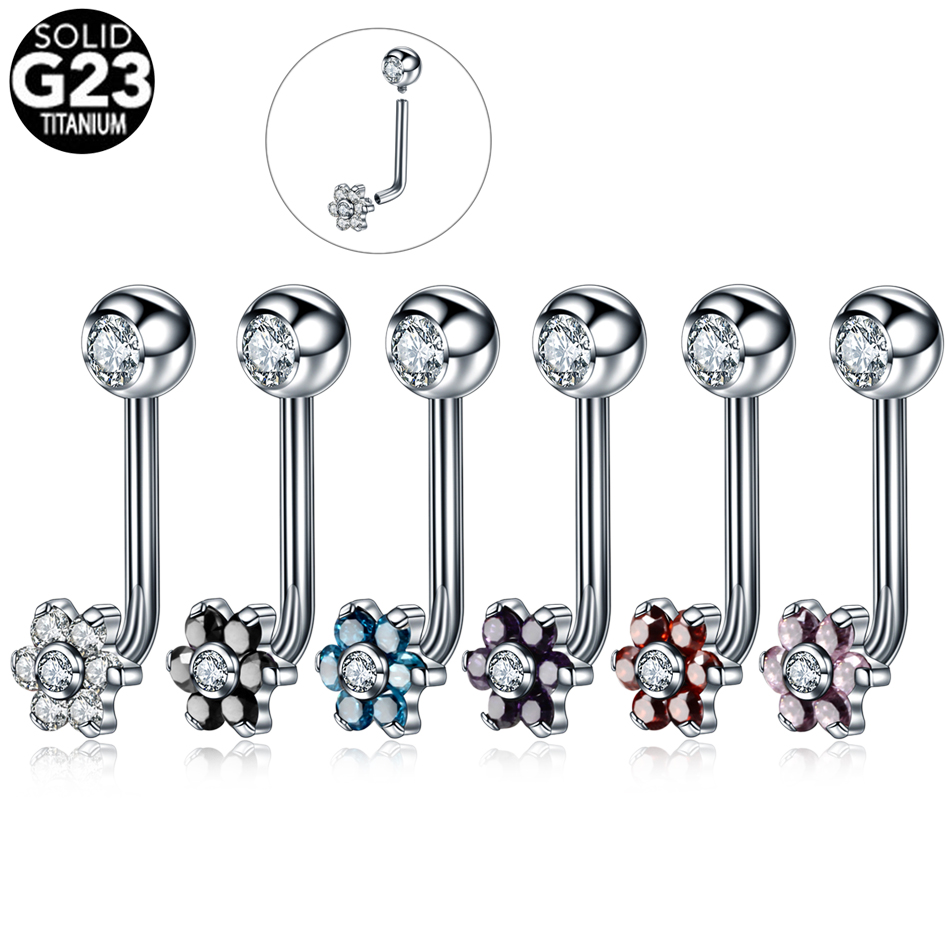 Christina Jewelry & Watches Marguerite Ørestik Forgyldt Sølv - 1PC Titanium Christina Piercings Intimate Vertical