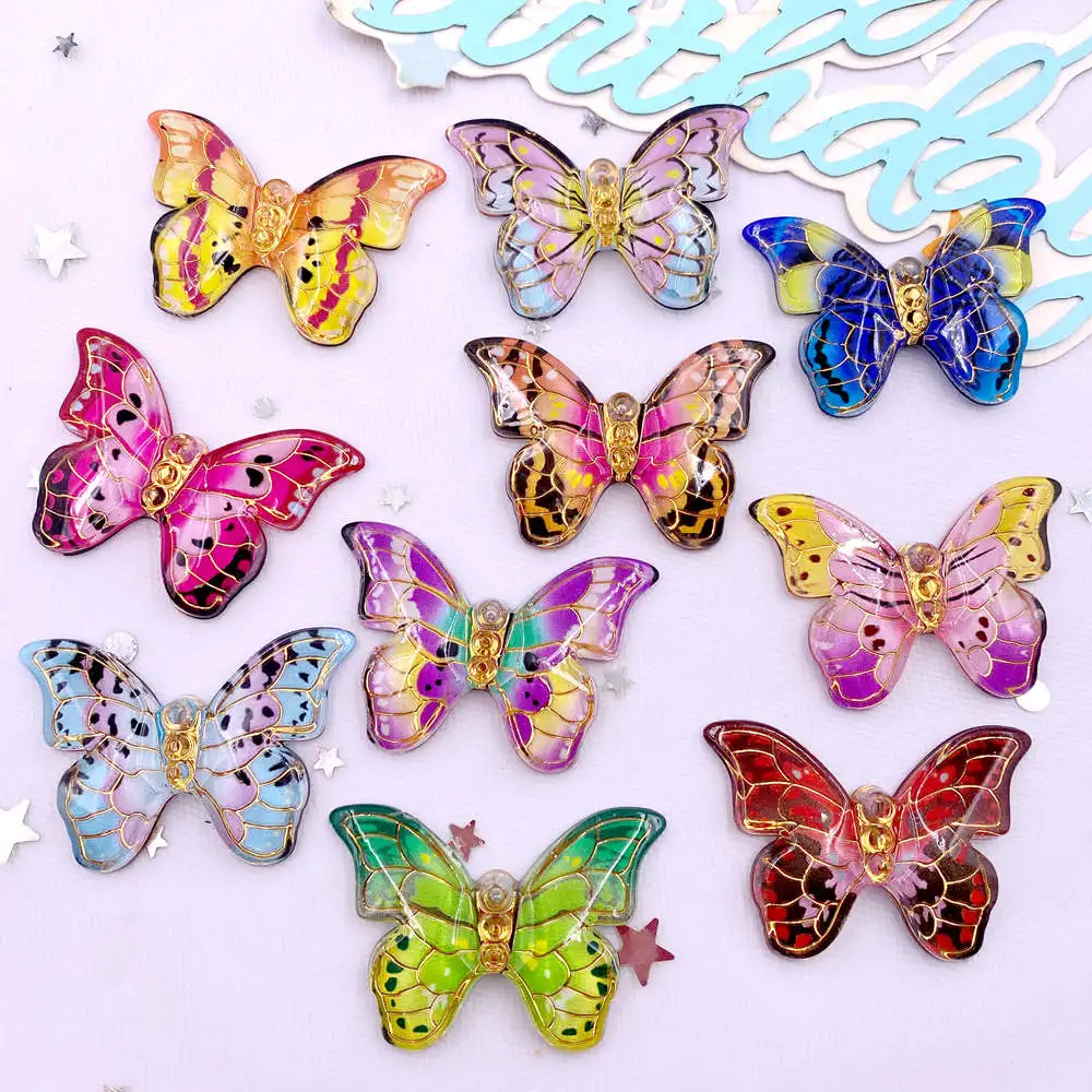Paradise Jewelry & Watches Dolphin Mall - 10pcs Colorful Beautiful Butterfly Figurines Flatback