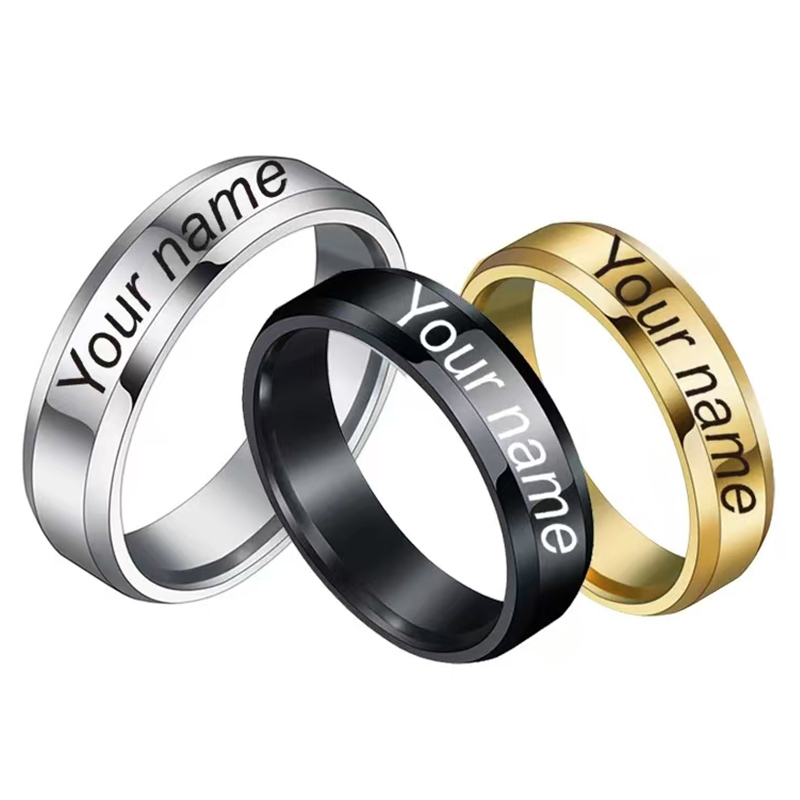 Titanium Steel Ring - Customized Rings Engraved With Your Name
