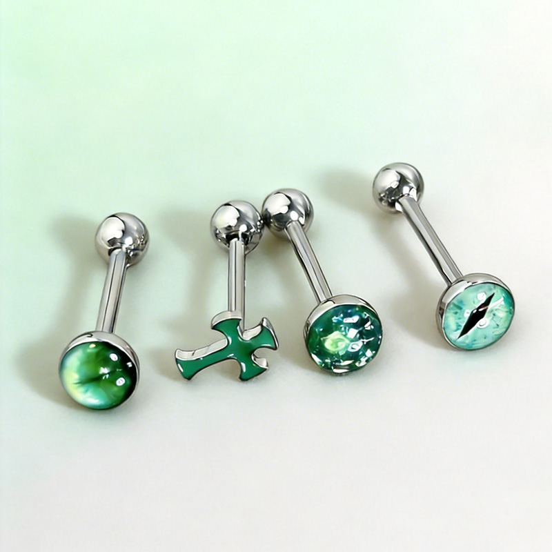 Titanium Steel Ring - 1Pc High-Quality Trendy Green Sparkling Cross