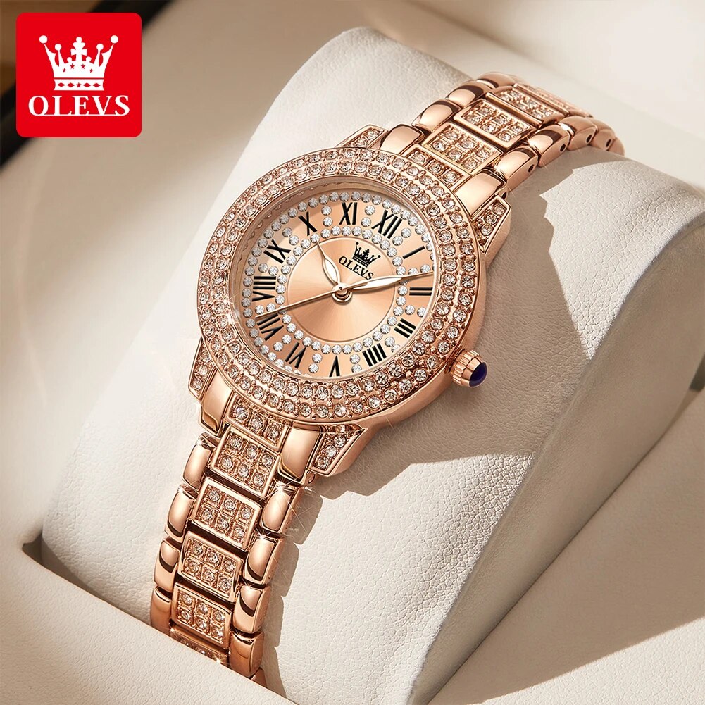 OLEVS 9943 Luxury All Diamond  - Jewelry Watches Gold review and price