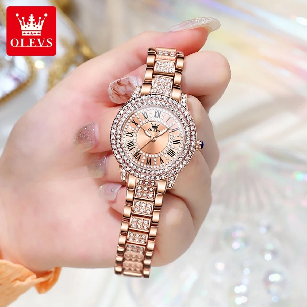 OLEVS 9943 Luxury All Diamond  - Jewelry Watches Gold review and price