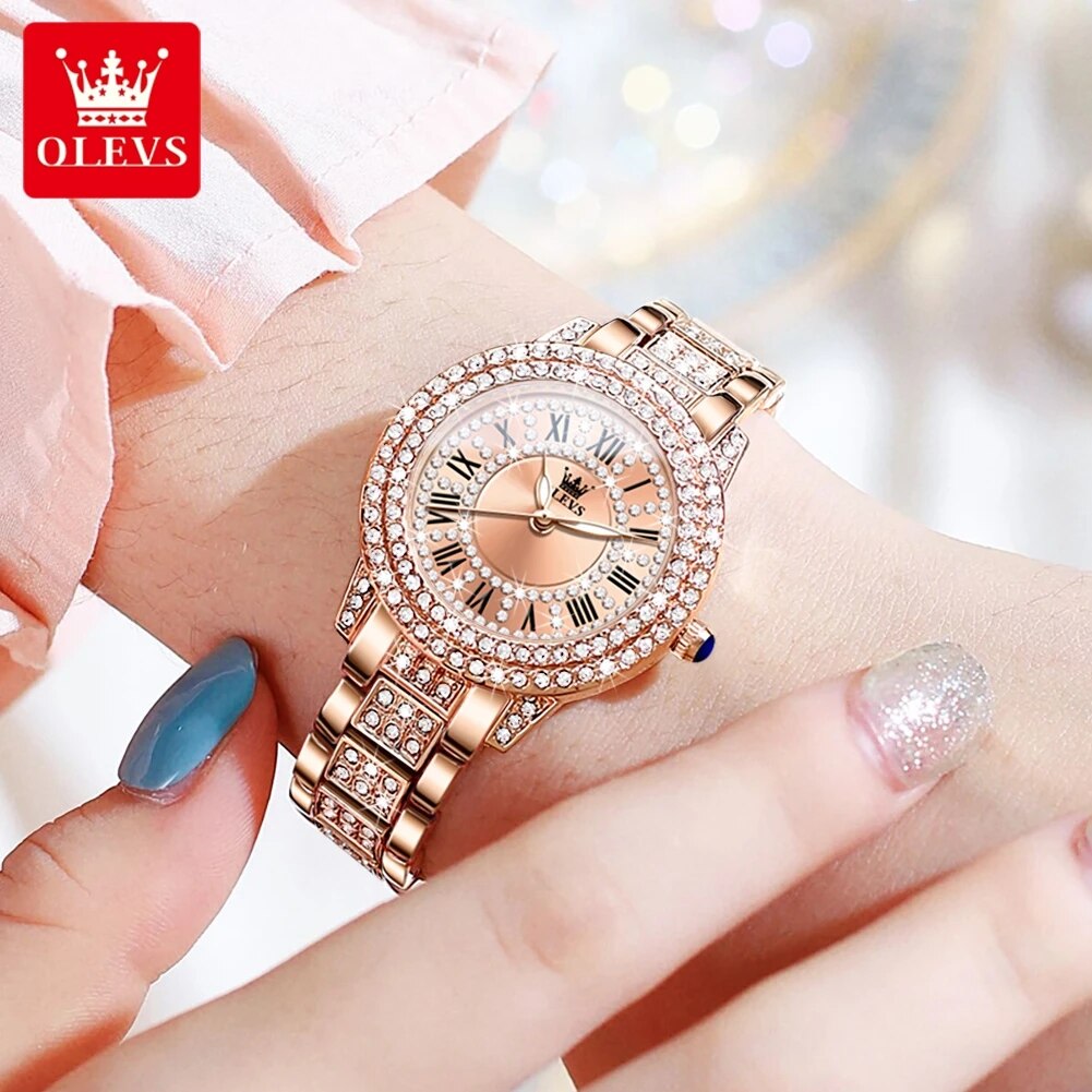 OLEVS 9943 Luxury All Diamond  - Jewelry Watches Gold review and price