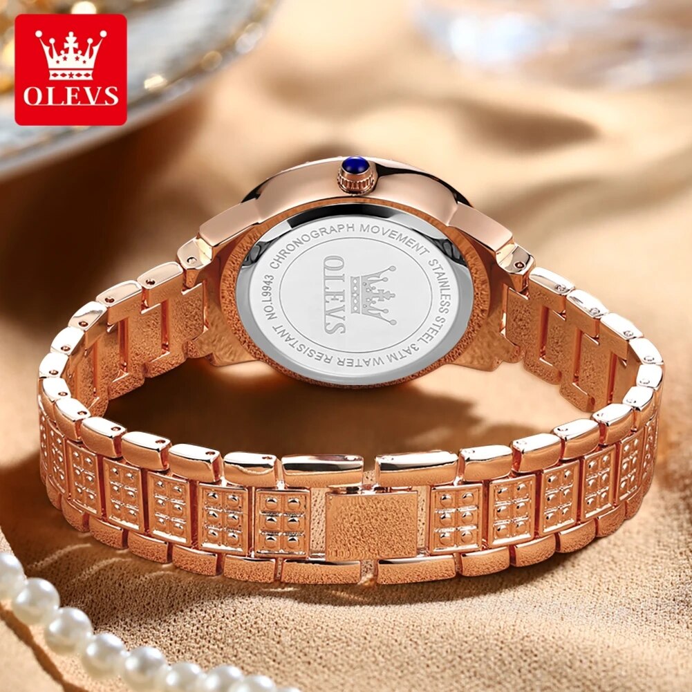 OLEVS 9943 Luxury All Diamond  - Jewelry Watches Gold review and price