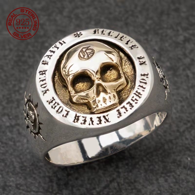 S925 Sterling Silver Fashion M - Gothic Skull Ring review and price