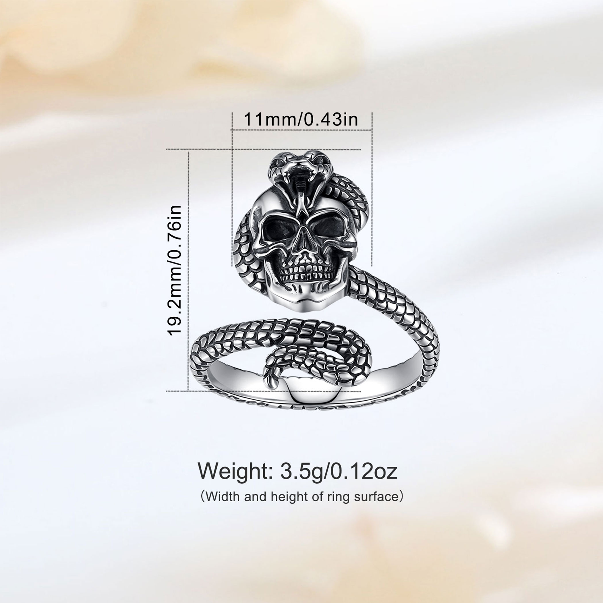 Eudora 925 Sterling Silver Sna - Gothic Skull Ring review and price