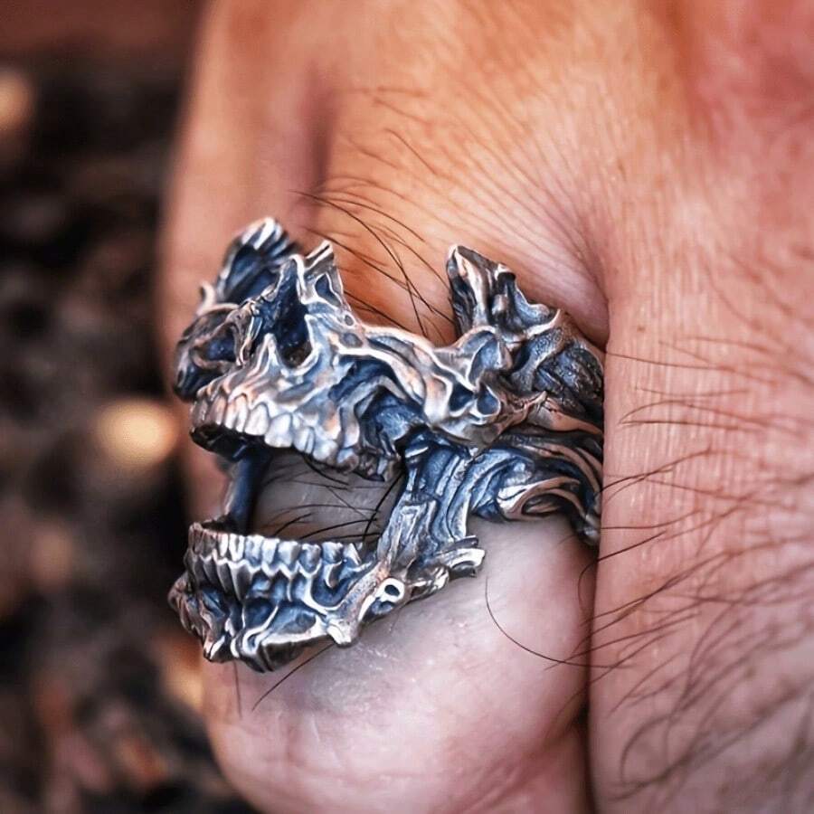 Vintage Gothic Death Skull Mas - Gothic Skull Ring review and price
