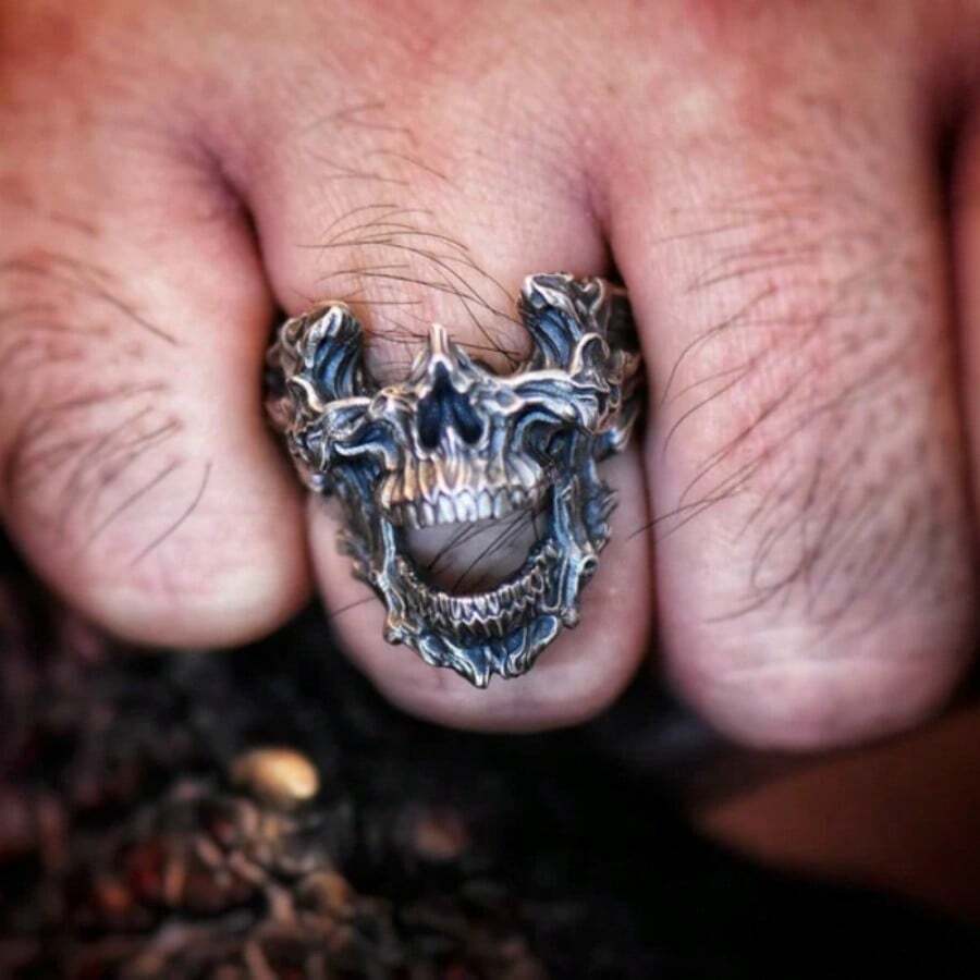 Vintage Gothic Death Skull Mas - Gothic Skull Ring review and price