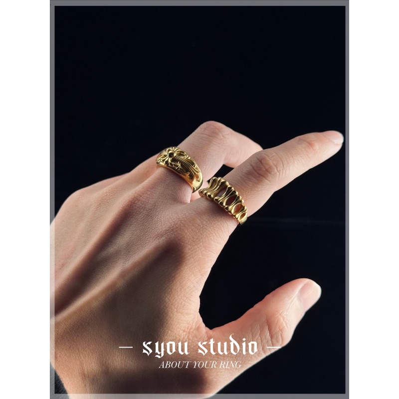Gold Iris Ring  Gothic Jewelry - Titanium Steel Ring review and price