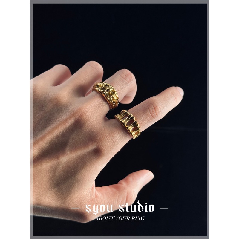 Gold Iris Ring  Gothic Jewelry - Titanium Steel Ring review and price