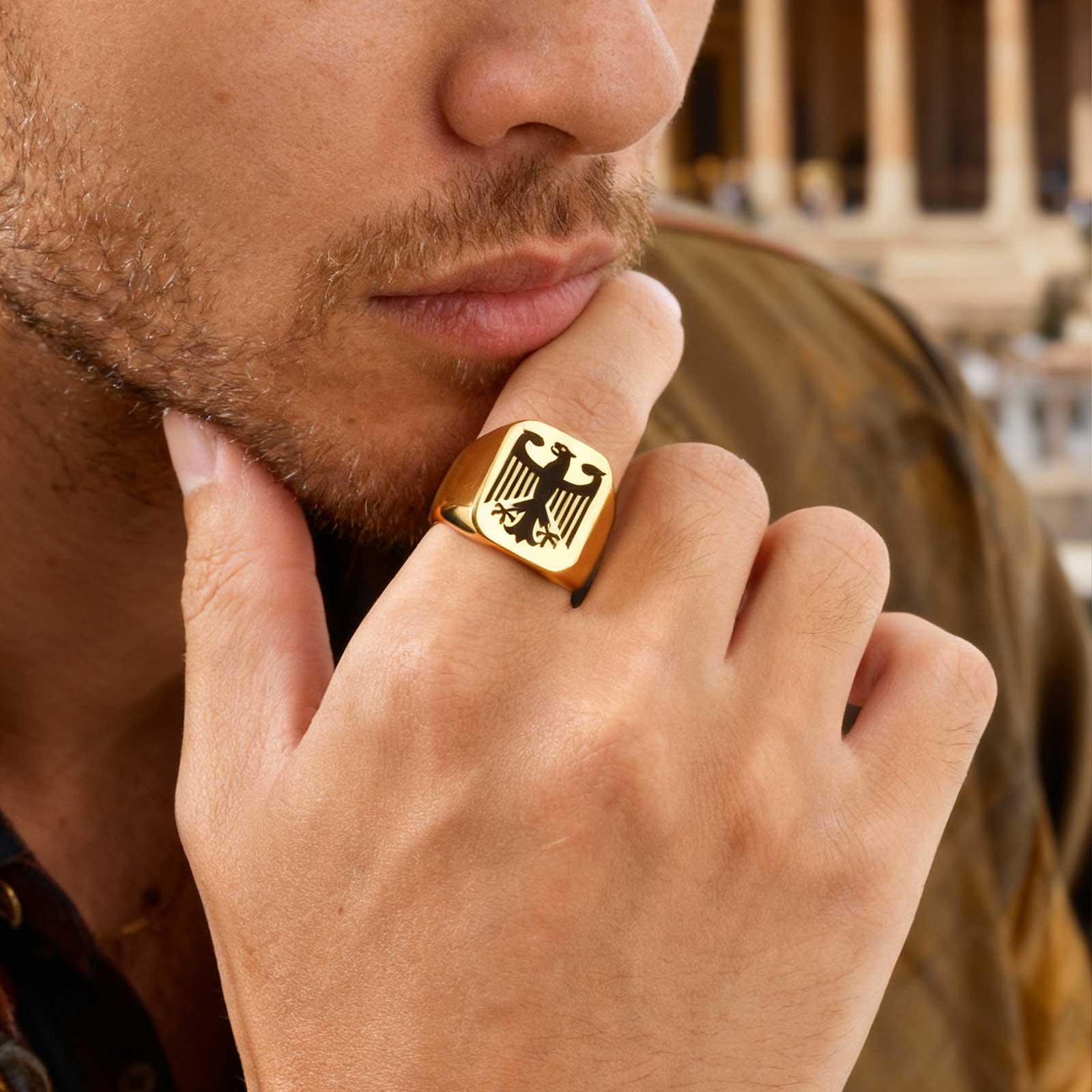 Custom Flying Hawk Eagle Ring  - Titanium Steel Ring review and price