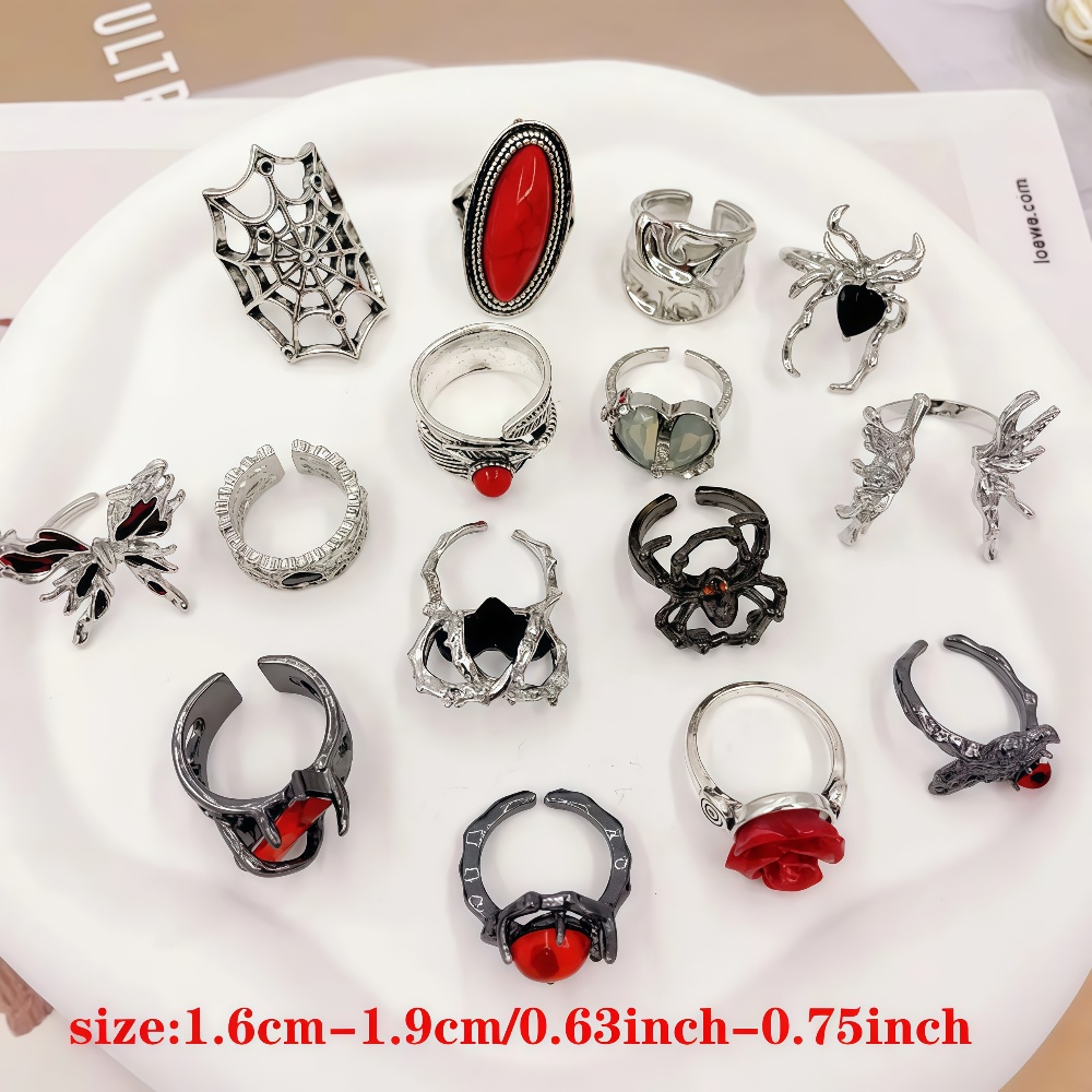 10/20/30Pieces Vintage Punk Sp - Gothic Skull Ring review and price