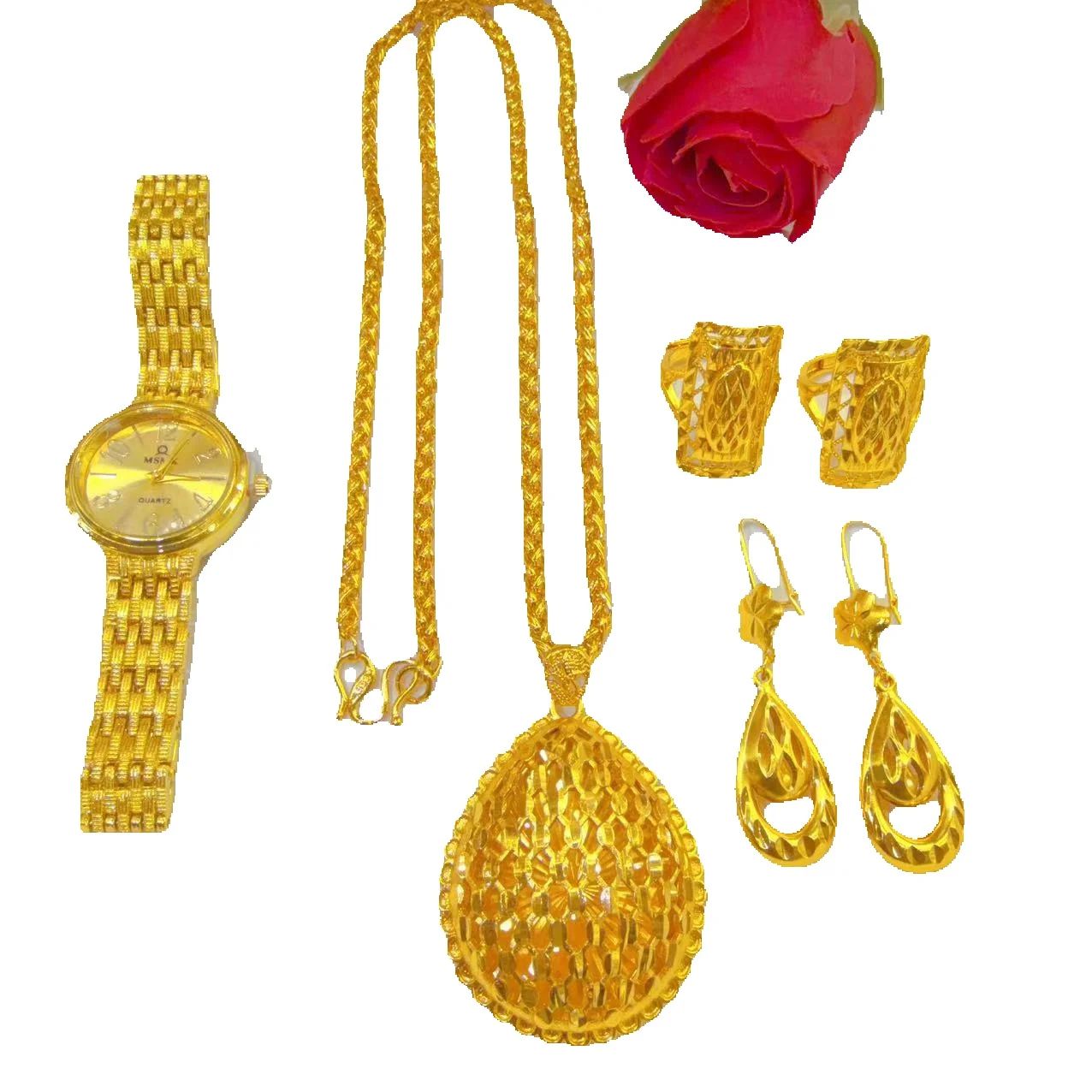 New Dubai Fashion High end 24K - Jewelry Watches Gold review and price