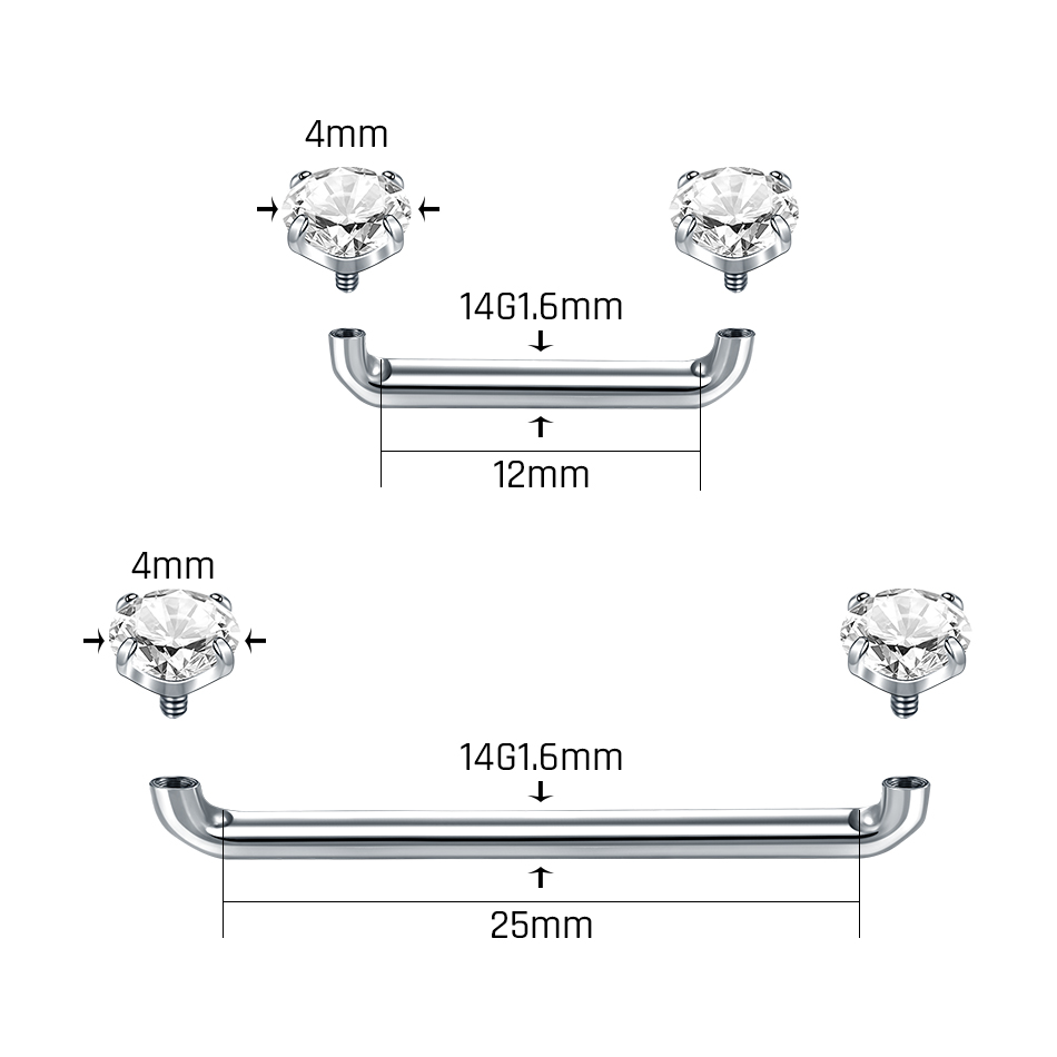 1PC Titanium Surface Piercing  - Christina Jewelry & Watches Marguerite Ørestik Forgyldt Sølv review and price
