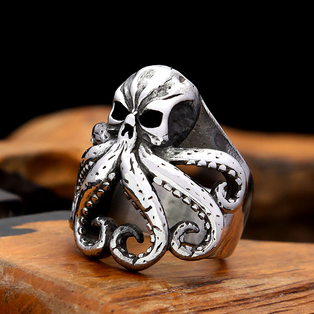 Vintage Skull Octopus Stainles - Gothic Skull Ring review and price