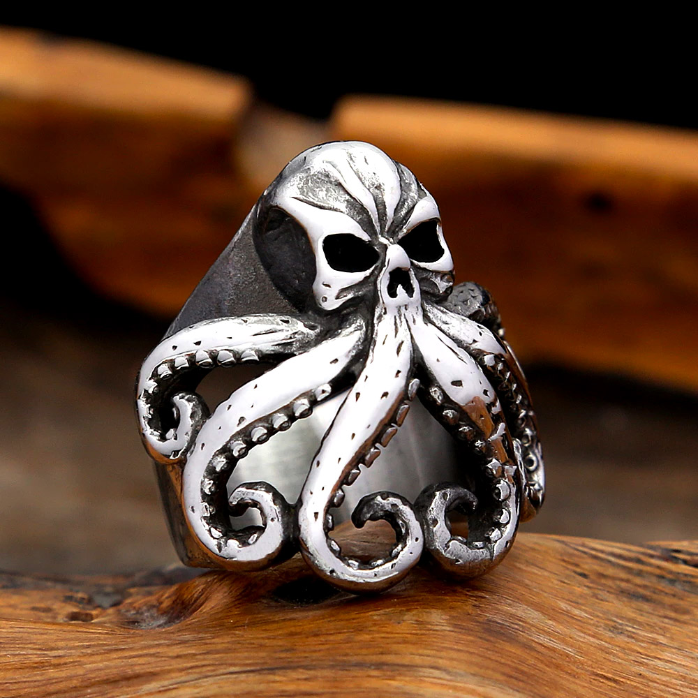 Vintage Skull Octopus Stainles - Gothic Skull Ring review and price