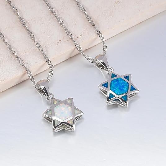 Star of David Opal Pendant Nec - Jewelry & Watches Spółka Z Ograniczoną Odpowiedzialnością Sp Z Oo review and price
