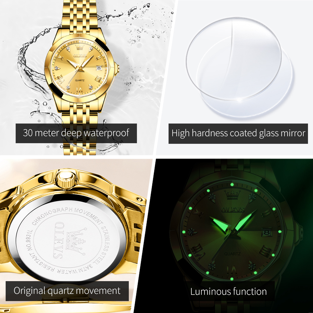 OLEVS Fashion Golden Watch for - Jewelry Watches Gold review and price