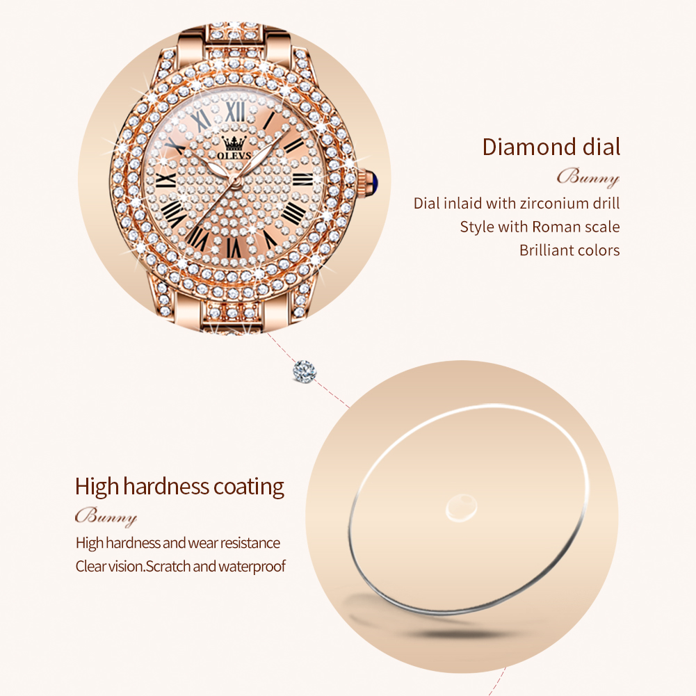 OLEVS 9943 Luxury All Diamond  - Jewelry Watches Gold review and price